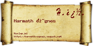 Harmath Ágnes névjegykártya